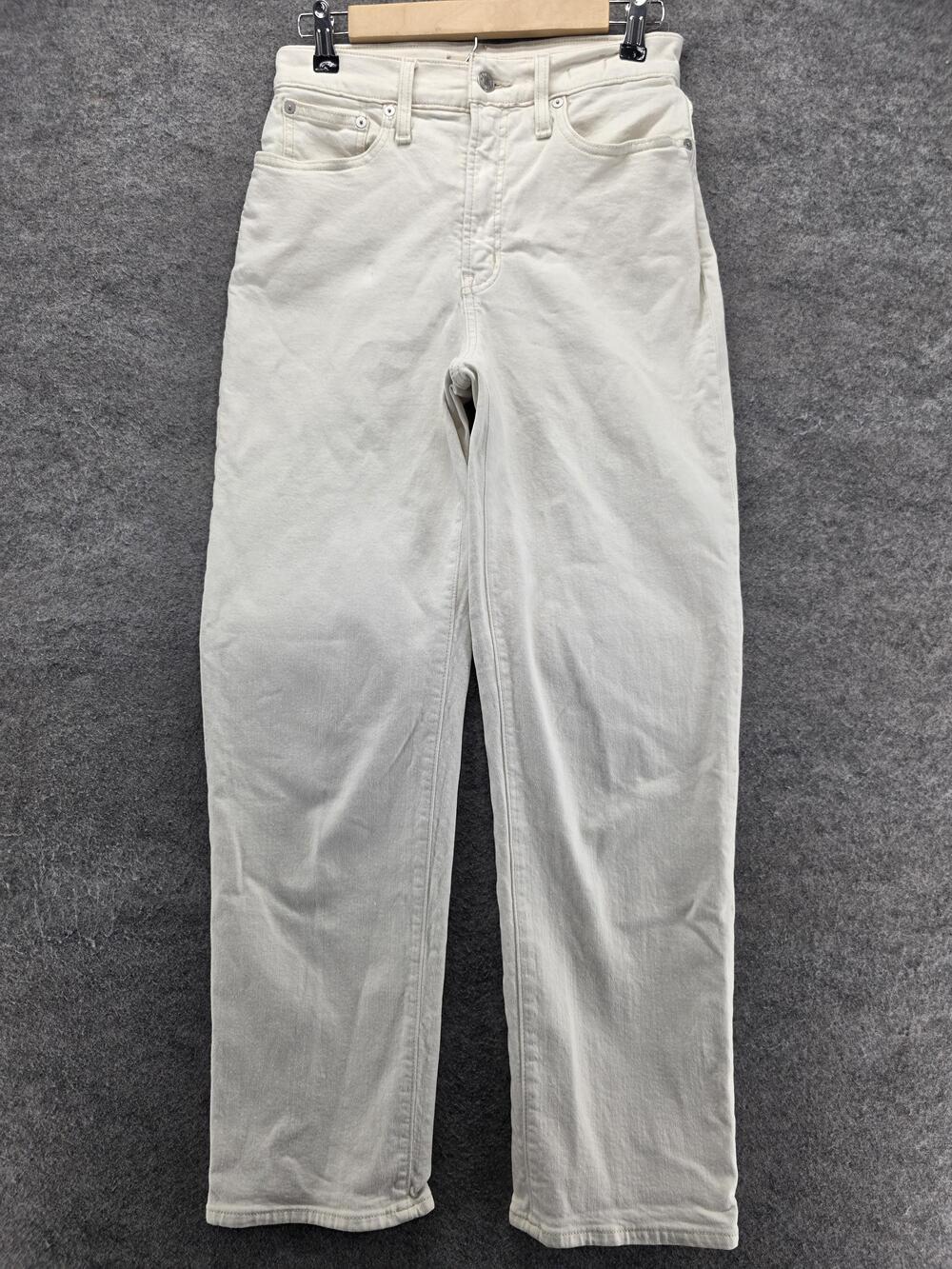 Madewell Jeans Womens 26 White Straight Regular Stretch Denim 29 Inseam